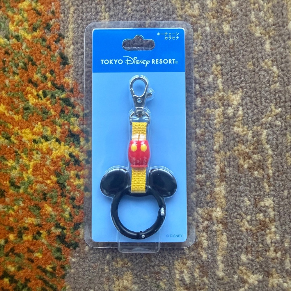 NEW Tokyo Disney Resort Mickey Mouse carabiner strap keychain Monorail handle